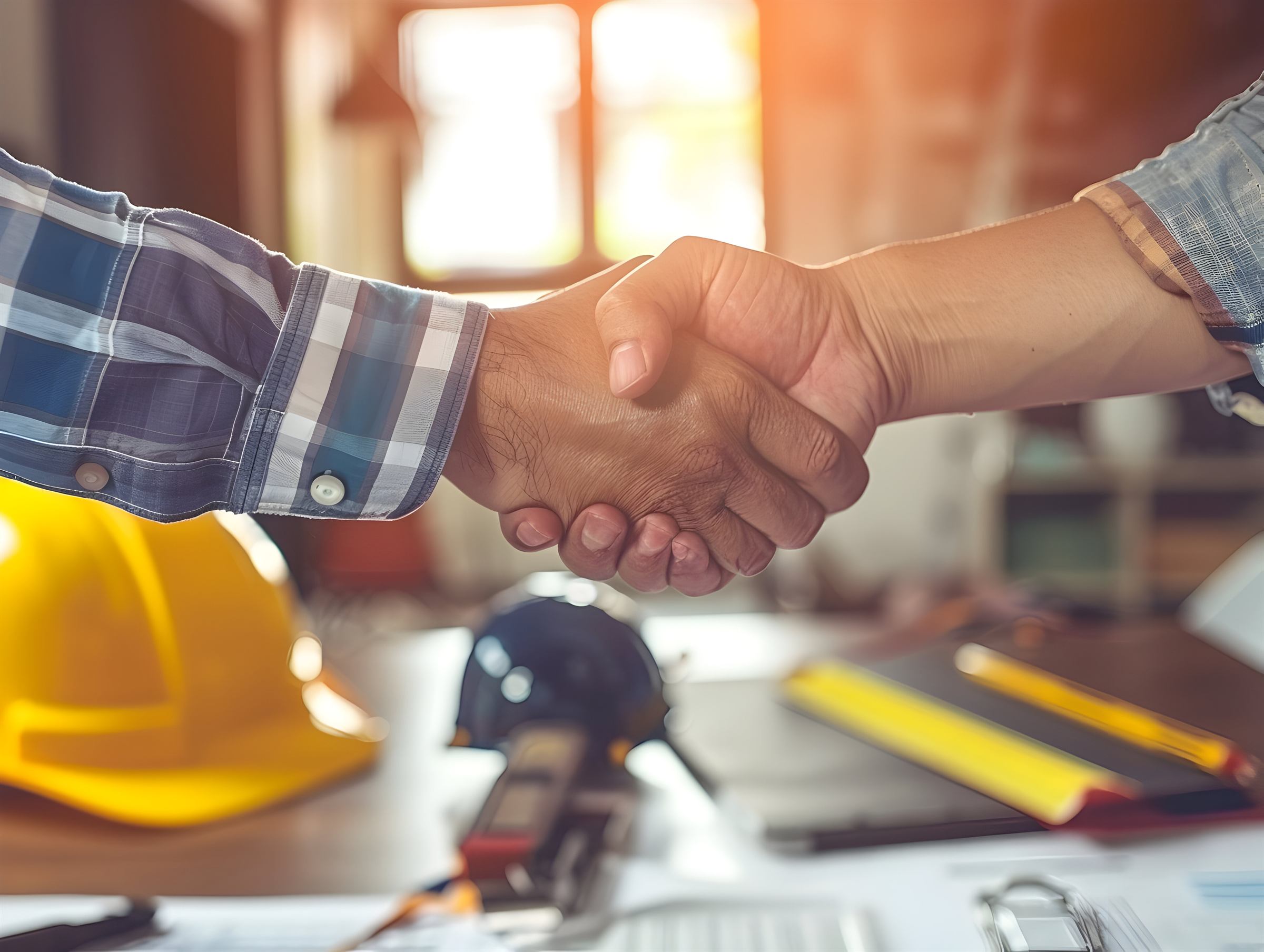Stretta di mano tra cliente e tecnico MG Impresa Edile